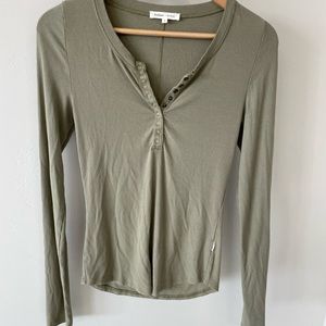 Bohme. Size Small. Sage Green. Long sleeve. Button Top.